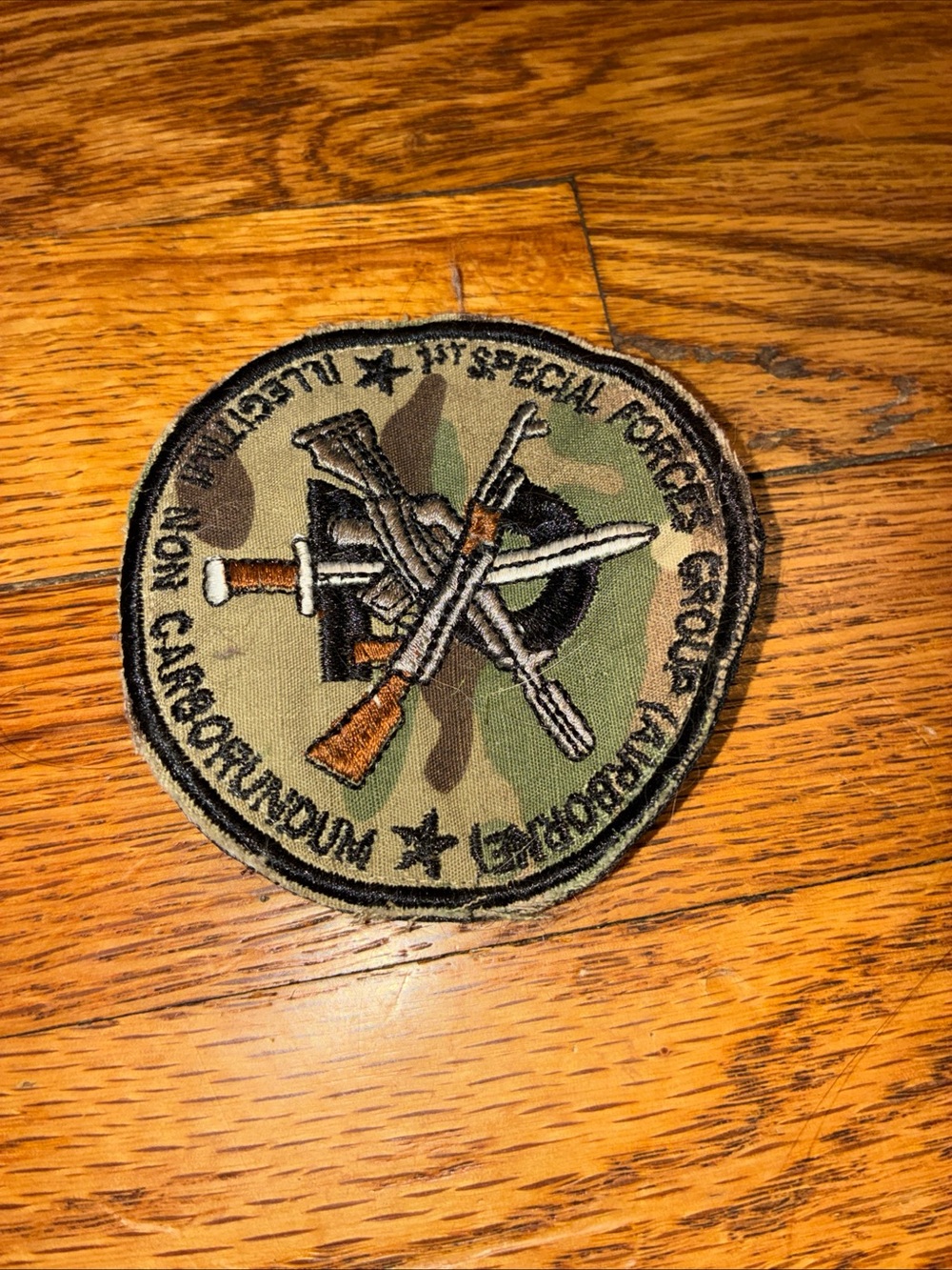 Military Style Camouflage Patch with Weapon Emblem - Picture 1 of 6
